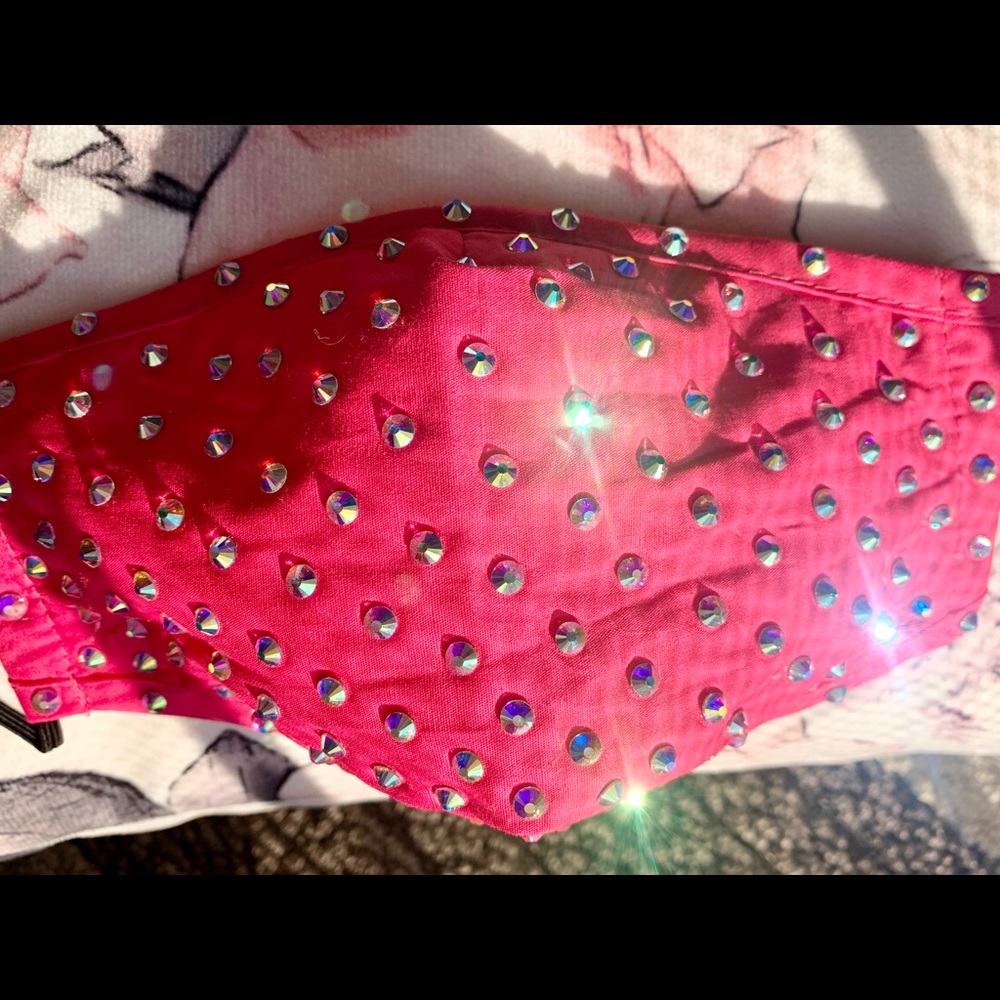 **New**Hot Pink Bling Face mask with Filters